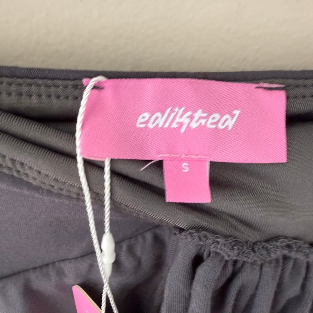 Edikted Dark Gray Halter Neck Draped Front Top S S21773 - Picture 2 of 8